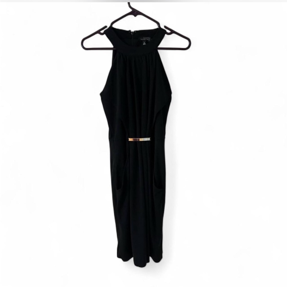 The Limited Black and Gold Halter Sheath Dress